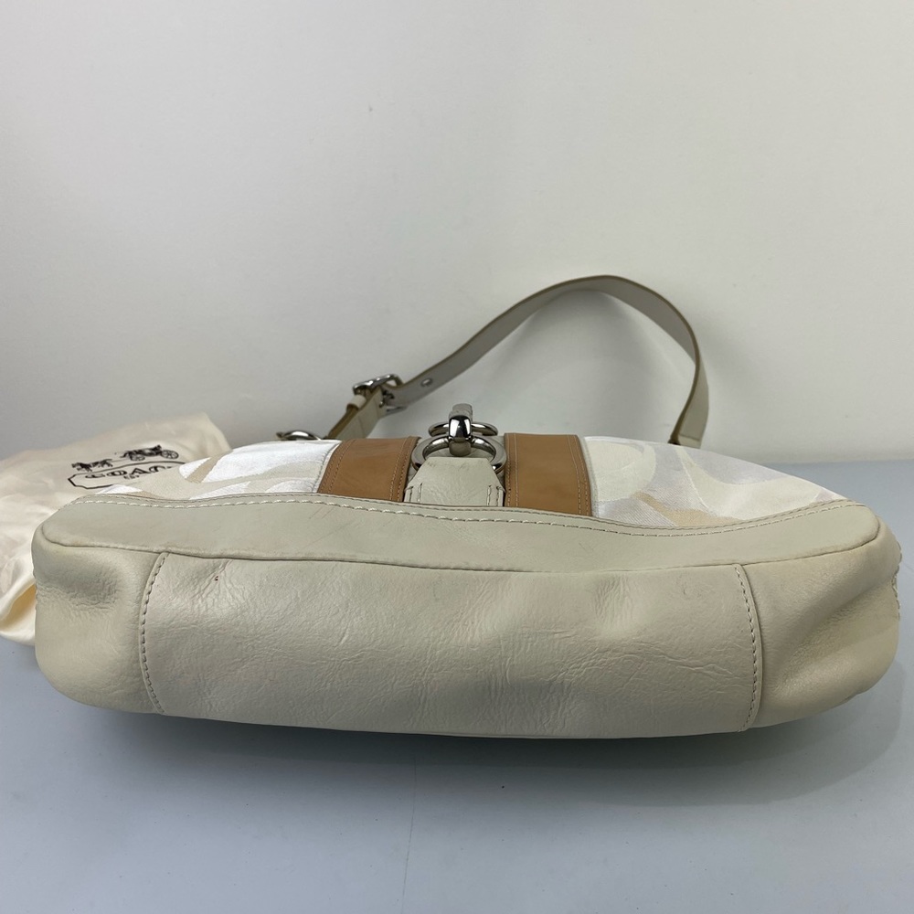 Coach Cream and Tan Signature Shoulder Bag - Picture 12 of 14